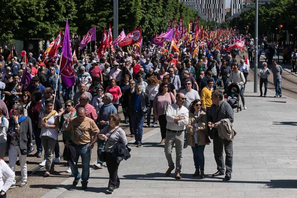 Manifestación en Zaragoza por el Día del Trabajador
