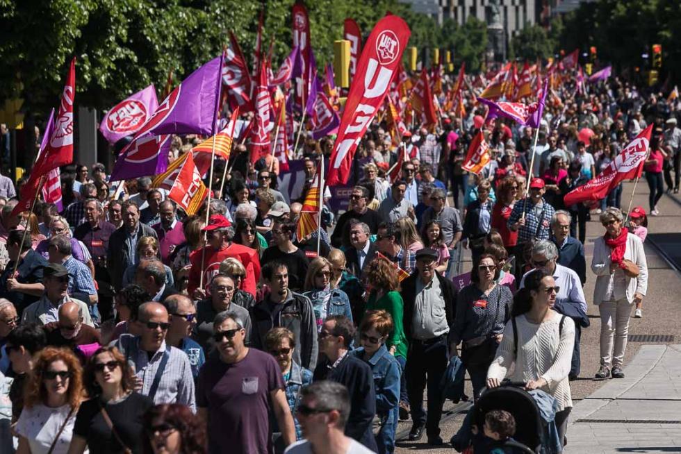 Manifestación en Zaragoza por el Día del Trabajador