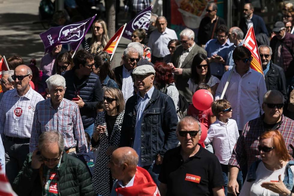 Manifestación en Zaragoza por el Día del Trabajador
