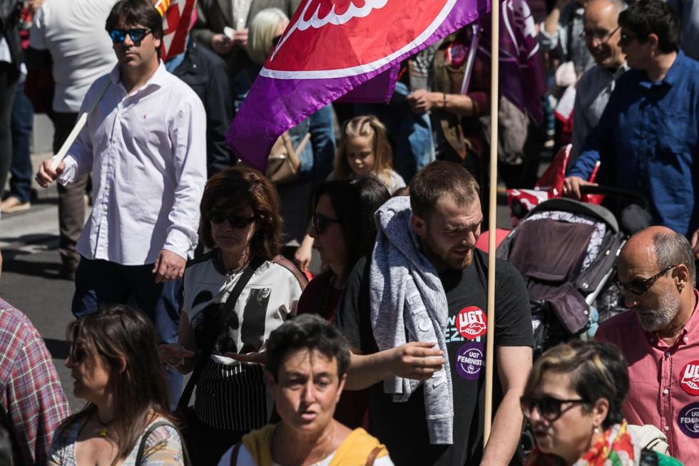 Manifestación en Zaragoza por el Día del Trabajador