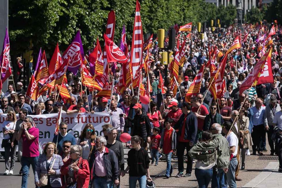 Manifestación en Zaragoza por el Día del Trabajador