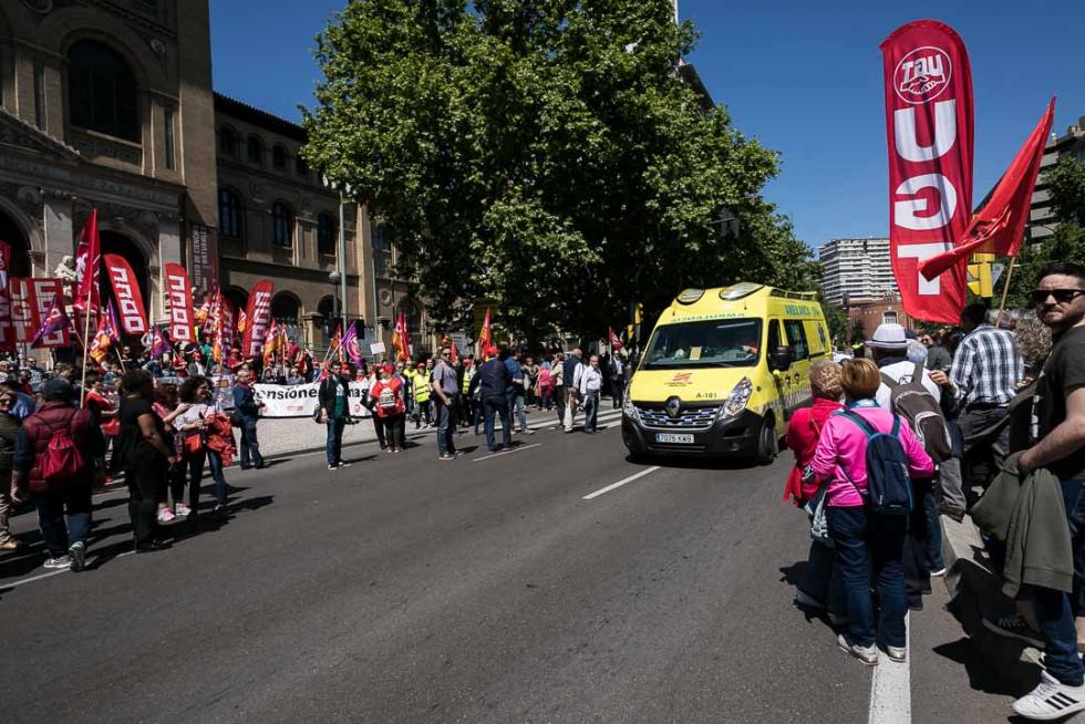 Manifestación en Zaragoza por el Día del Trabajador