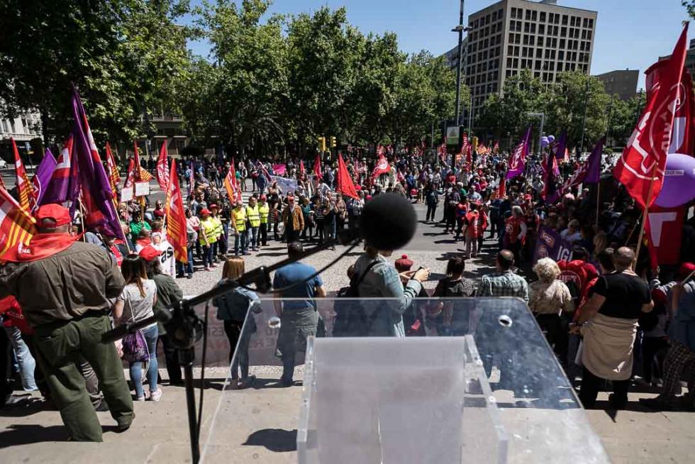 Manifestación en Zaragoza por el Día del Trabajador