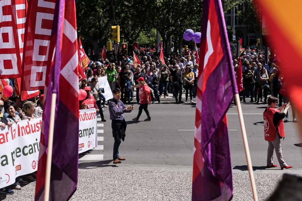Manifestación en Zaragoza por el Día del Trabajador