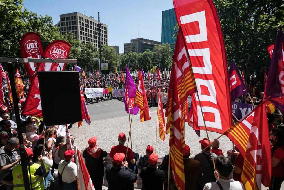 Manifestación en Zaragoza por el Día del Trabajador