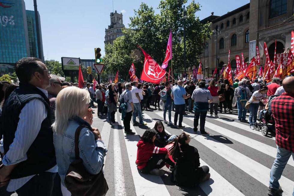 Manifestación en Zaragoza por el Día del Trabajador