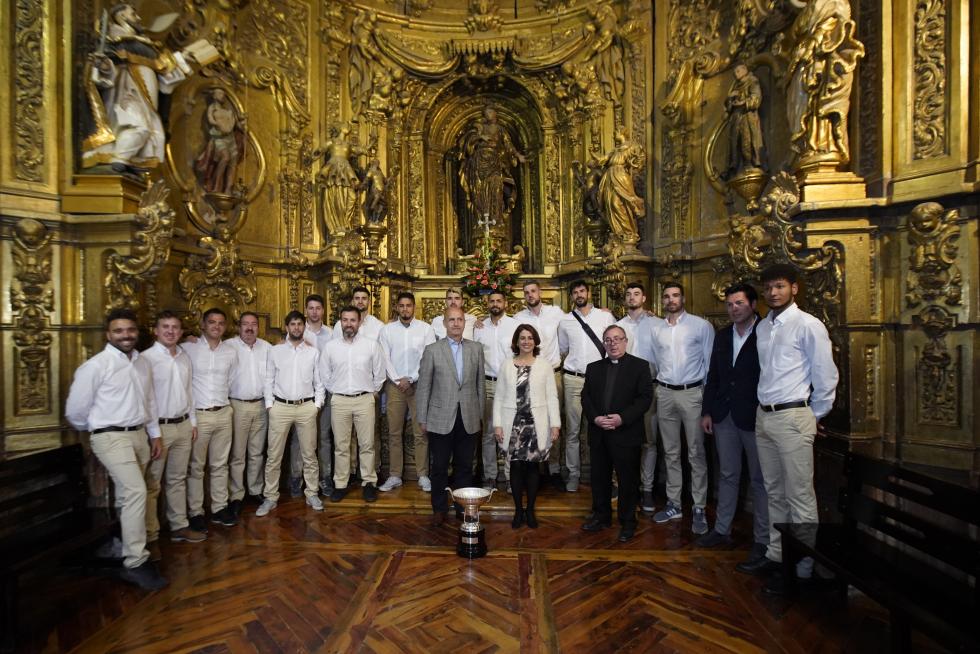 Recibimiento del CV Teruel en el Ayuntamiento y ofrenda a la patrona de la ciudad, Santa Emerenciana