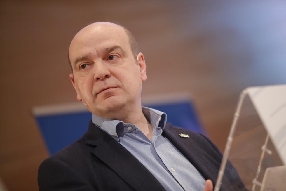 Morón durante el debate a la presidencia del Gobierno de Aragón.