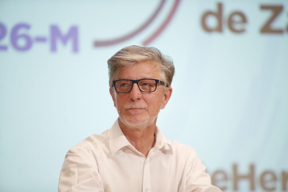 Pedro Santisteve, candidato de Zaragoza en Común al Ayuntamiento de Zaragoza.