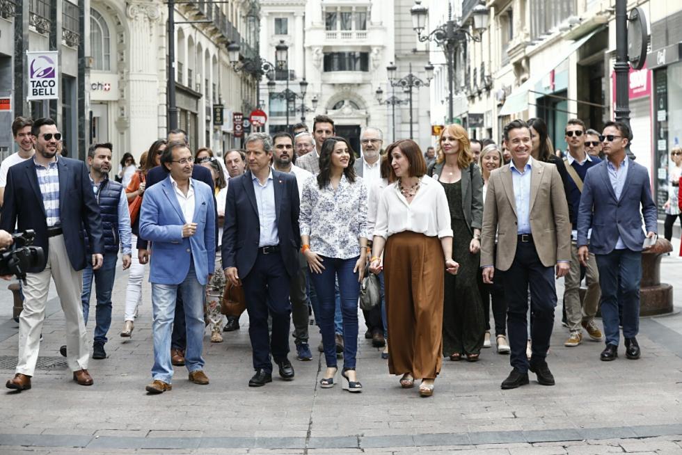 Inés Arrimadas llama en Zaragoza a una movilización a las urnas el domingo.
