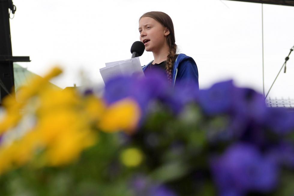 Manifestaciones contra el cambio climático en Suecia, con la joven activista Greta Thunberg.