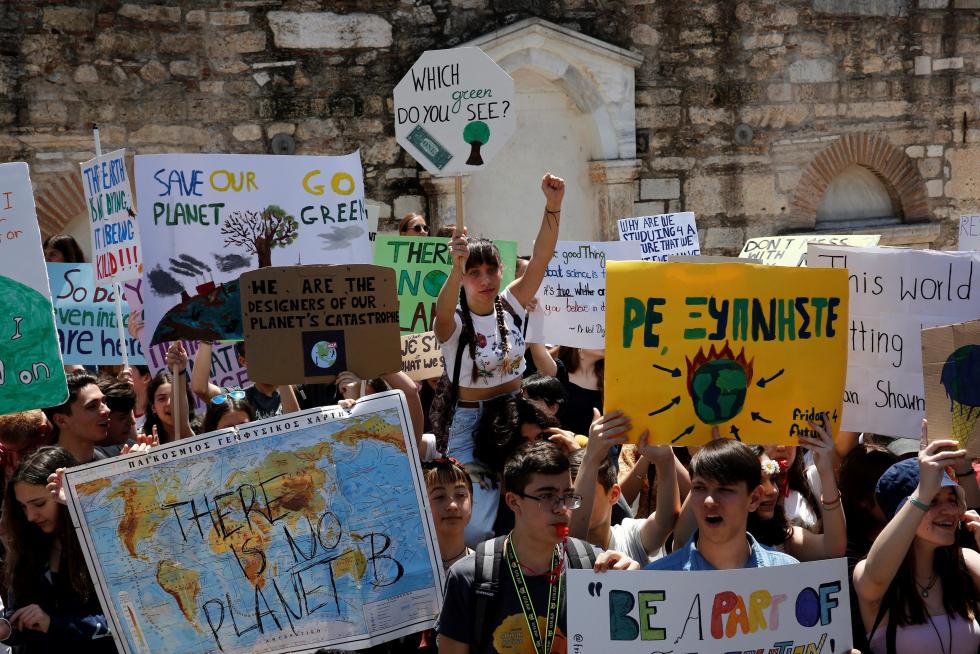 Manifestaciones contra el cambio climático en Grecia.