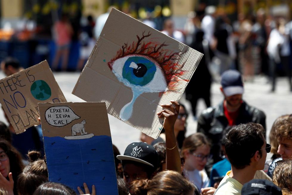 Manifestaciones contra el cambio climático en Grecia.
