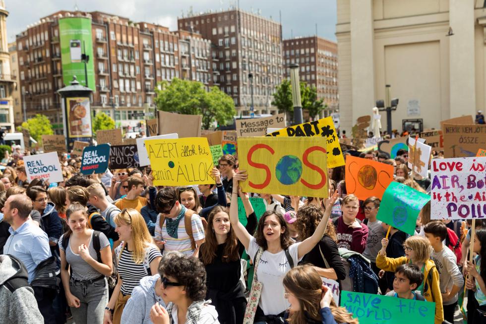 Manifestaciones contra el cambio climático en Hungría.