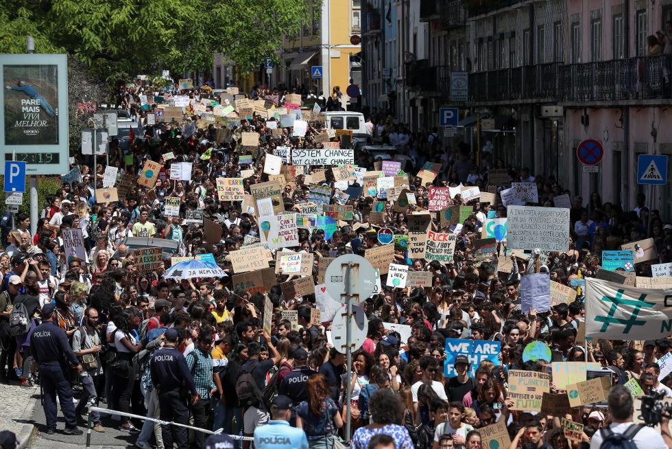 Manifestaciones contra el cambio climático en Portugal.