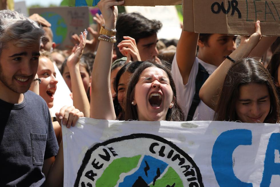 Manifestaciones contra el cambio climático en Portugal.