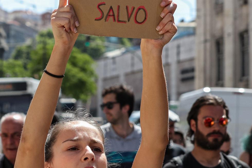 Manifestaciones contra el cambio climático en Portugal.