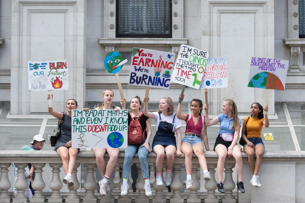 Manifestaciones contra el cambio climático en Reino Unido.