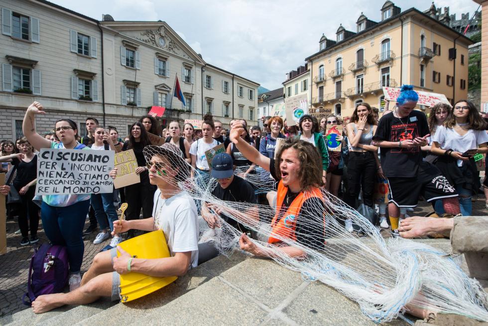 Manifestaciones contra el cambio climático en Suiza.
