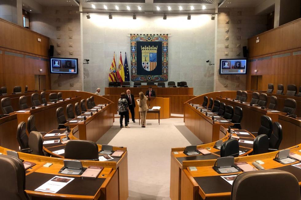 La cámara de las Cortes de Aragón, antes de arrancar la sesión constitutiva de la X legislatura