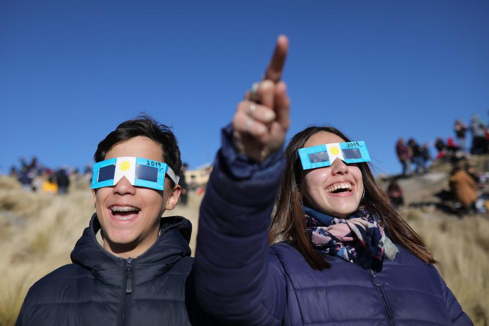 AME2822. MERLO (ARGENTINA), 02/07/2019.-El sol cubierto por la luna durante el eclipse solar total, este martes en la ciudad de Merlo, San Luis (Argentina). EFE/Nicolas Aguilera Eclipse solar total 2019