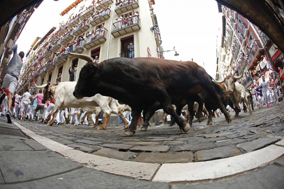 Los toros de la ganadería gaditana de Cebada Gago han protagonizado un encierro rápido