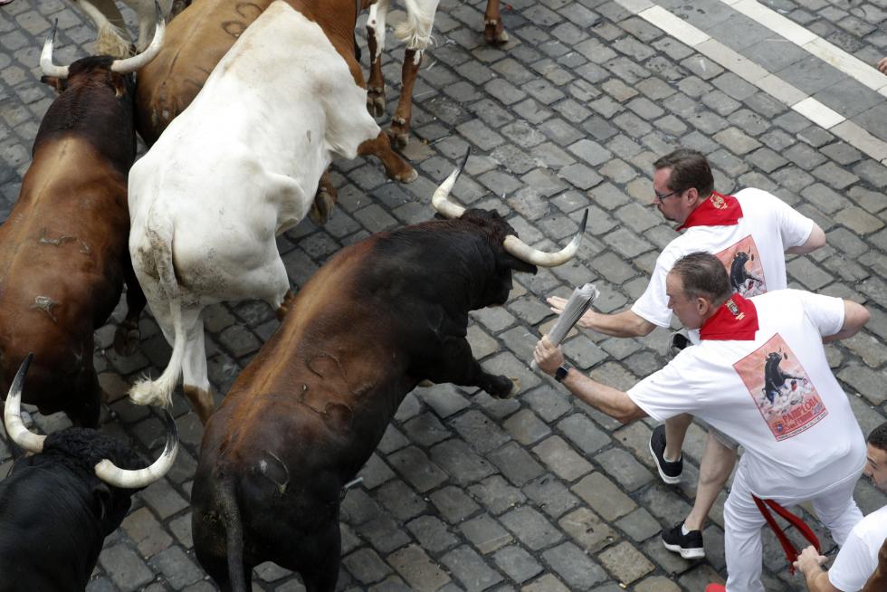 Los toros de la ganadería gaditana de Cebada Gago han protagonizado un encierro rápido