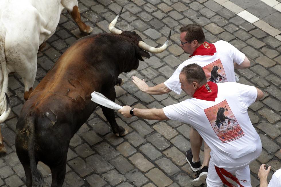 Los toros de la ganadería gaditana de Cebada Gago han protagonizado un encierro rápido