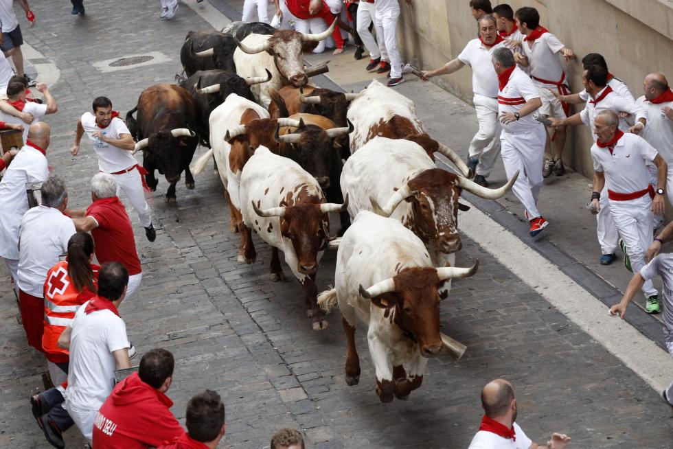 Los toros de la ganadería gaditana de Cebada Gago han protagonizado un encierro rápido