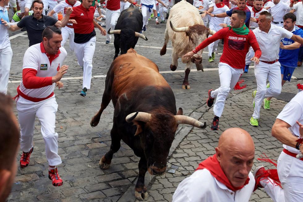 Los toros de la ganadería gaditana de Cebada Gago han protagonizado un encierro rápido