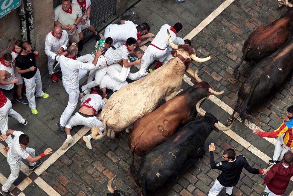 Los toros de la ganadería gaditana de Cebada Gago han protagonizado un encierro rápido