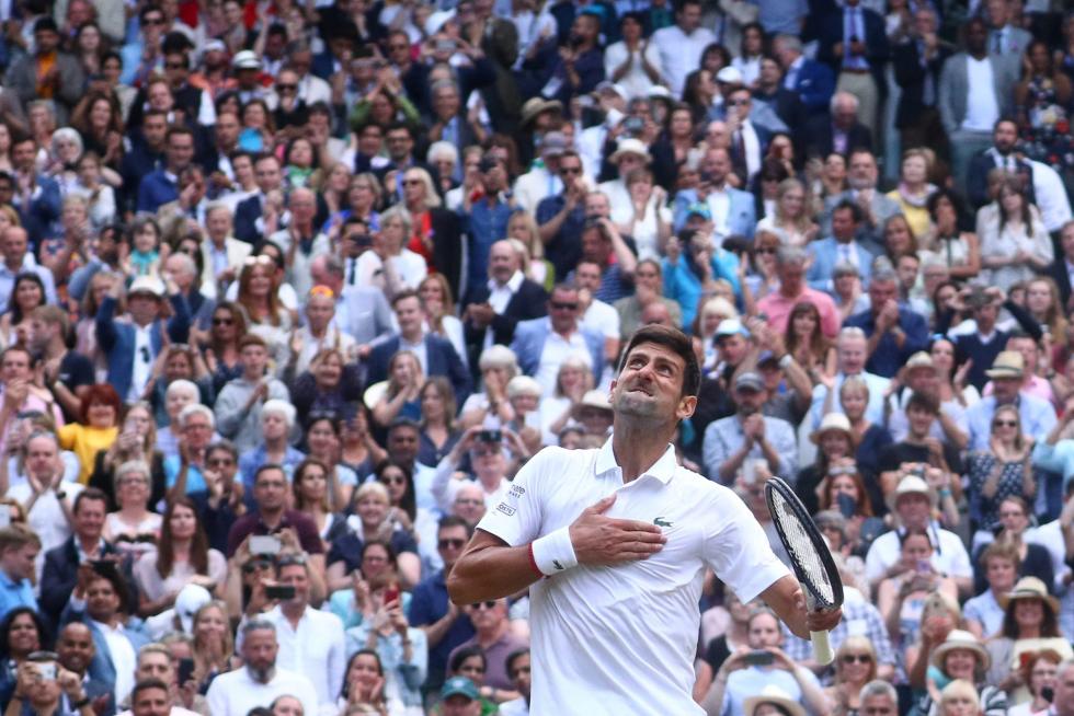 Final de Wimbledon entre Federer y Djokovic.