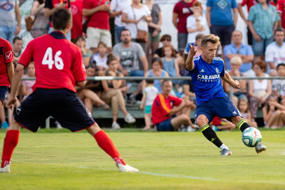 during the Spanish League football match between SD Huesca and SD Eibar at the El Alcoraz stadium in Huesca on April 23, 2019.