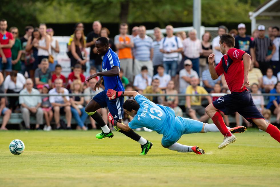 during the Spanish League football match between SD Huesca and SD Eibar at the El Alcoraz stadium in Huesca on April 23, 2019.