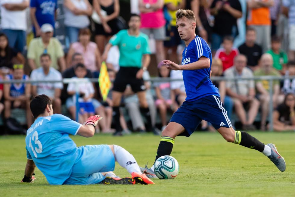 during the Spanish League football match between SD Huesca and SD Eibar at the El Alcoraz stadium in Huesca on April 23, 2019.
