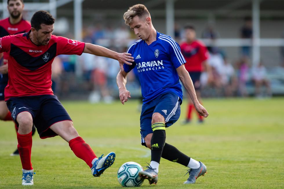during the Spanish League football match between SD Huesca and SD Eibar at the El Alcoraz stadium in Huesca on April 23, 2019.