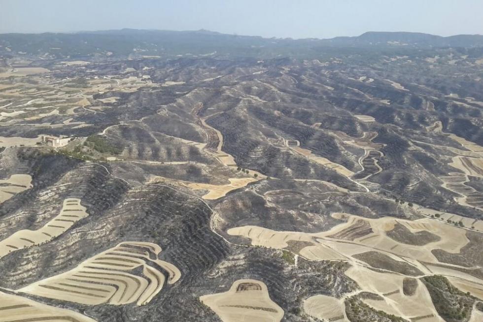 El incendio en la Sierra de Alcubierre se da por controlado.