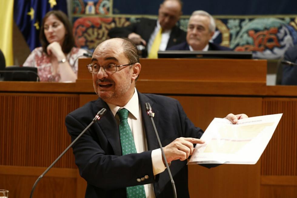 Segunda sesión del debate de investidura de Lambán en las Cortes de Aragón.
