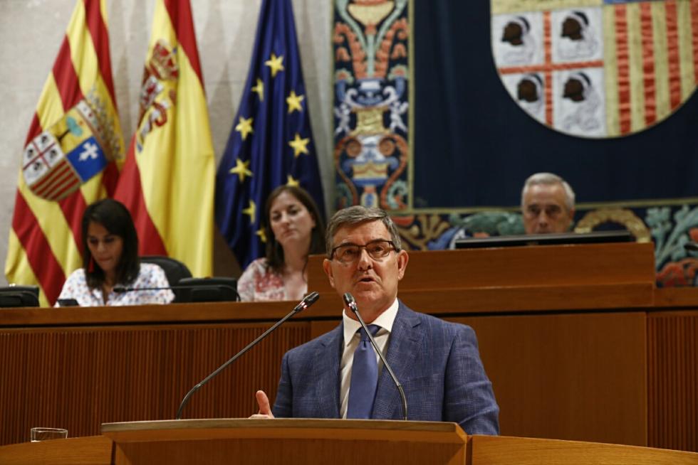 Vicente Guillén (PSOE), en la segunda sesión de investidura de Lambán.