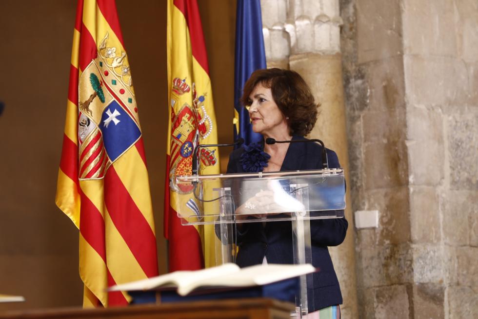 Acto de investidura del socialista Javier Lambán como presidente de Aragón