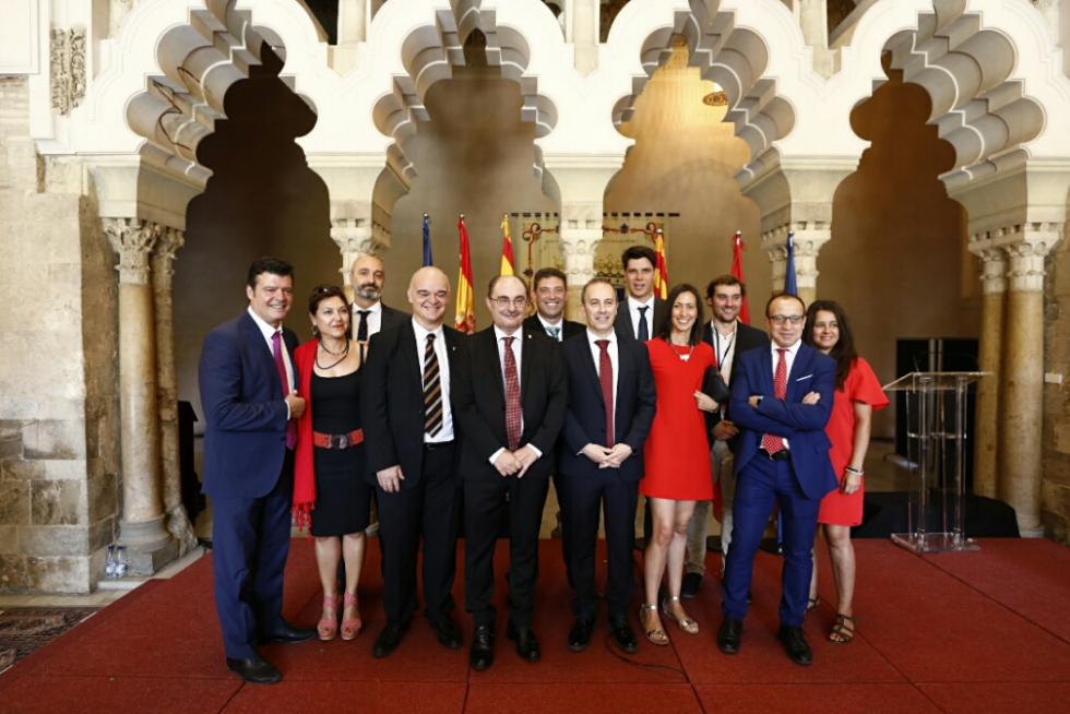 Toma de posesión de Javie Lambán como presidente de Aragón en el palacio de la Aljafería