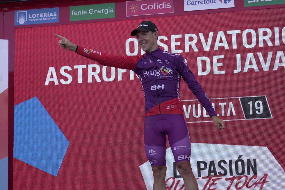 Llegada de Ángel Madrazo, ganador de la quinta etapa de La Vuelta a España 2019