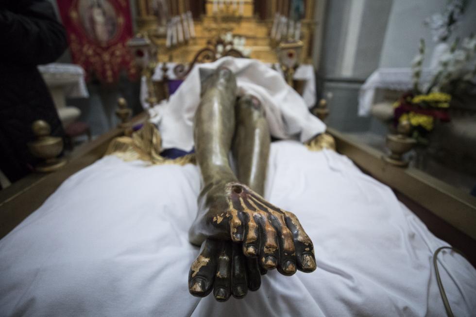 El cristo articulado en la iglesia parroquial de Nuestra Señora de la Lumbre en Castejón de Monegros