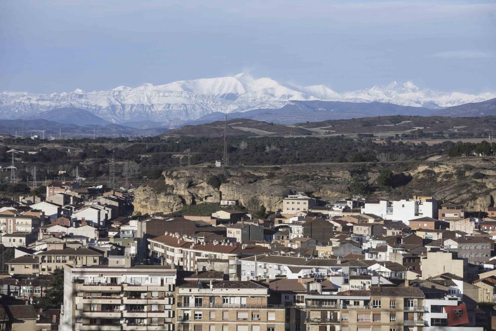 Techos de Monzón desde el castillo