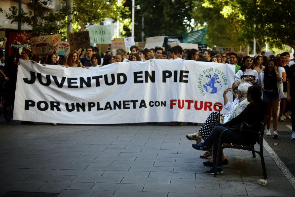 Manifestación por el clima en Zaragoza.