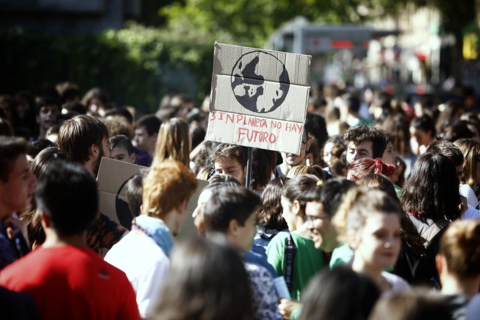 Manifestación por el clima en Zaragoza.