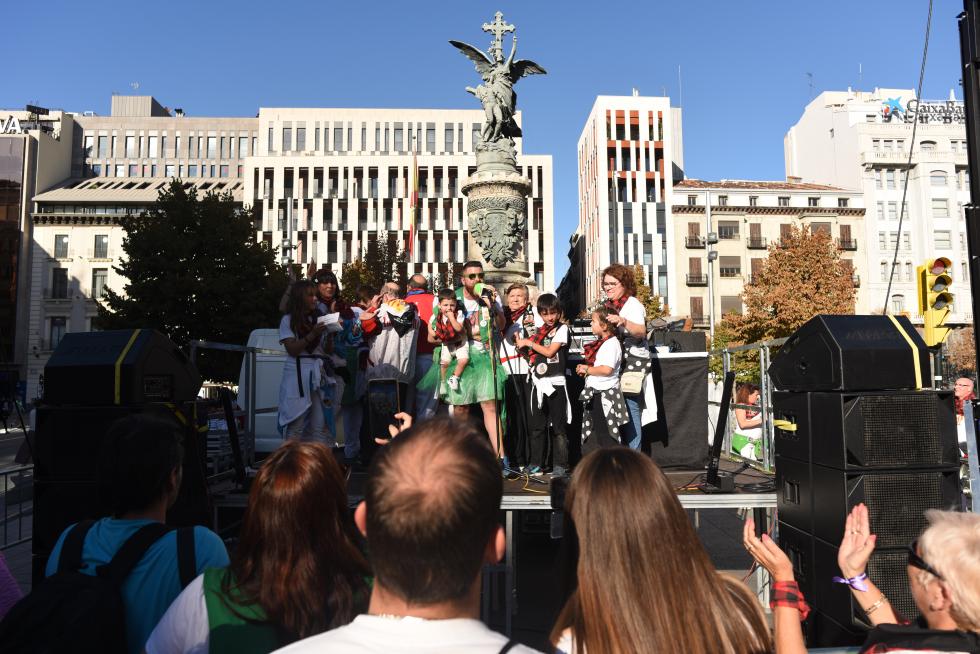 Pregón peñista en Zaragoza por las Fiestas del Pilar 2019.