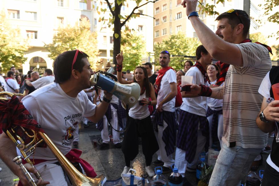 Pregón peñista en Zaragoza por las Fiestas del Pilar 2019.