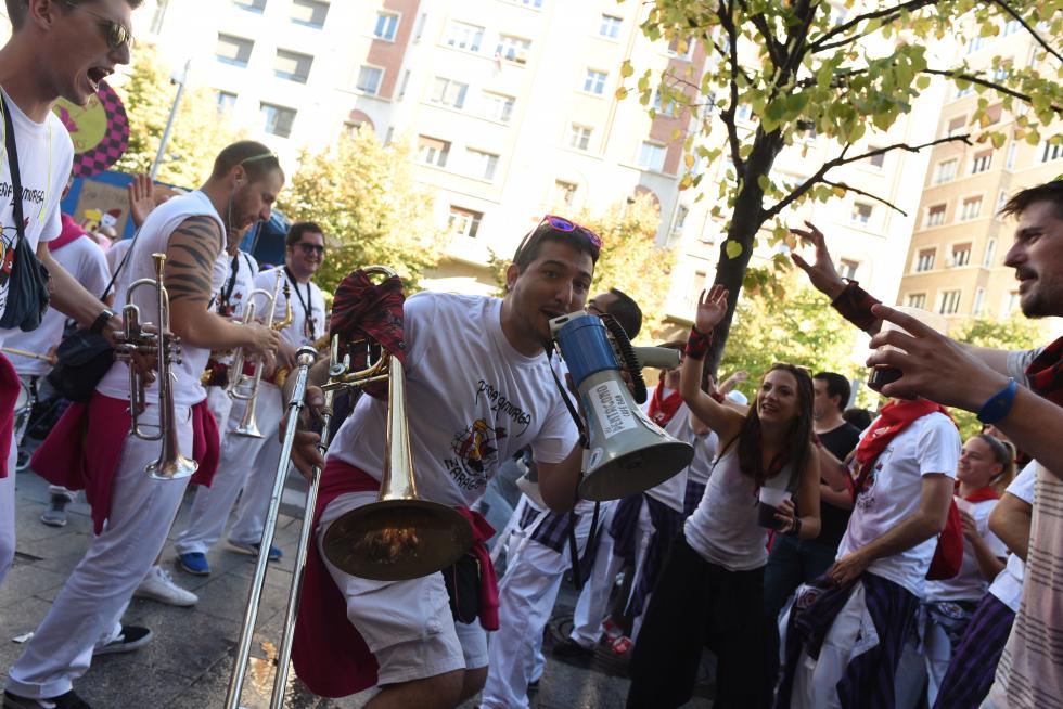 Pregón peñista en Zaragoza por las Fiestas del Pilar 2019.