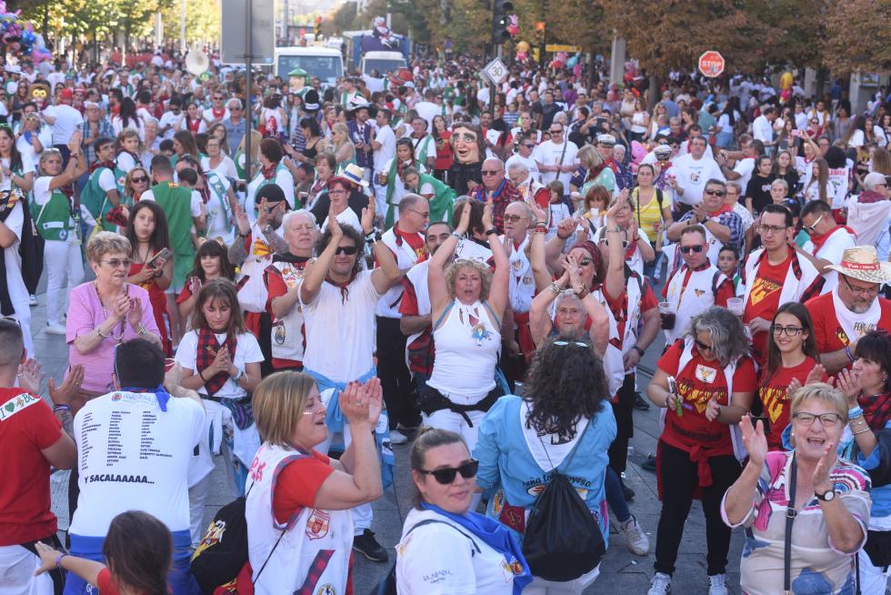 Pregón peñista en Zaragoza por las Fiestas del Pilar 2019.